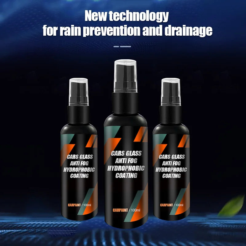 Cars Glass Anti-rain Water Spray Repellent Nano Coating Hydrophobic Waterproof Agent Oil Film Removing Auto Glass Film Agent