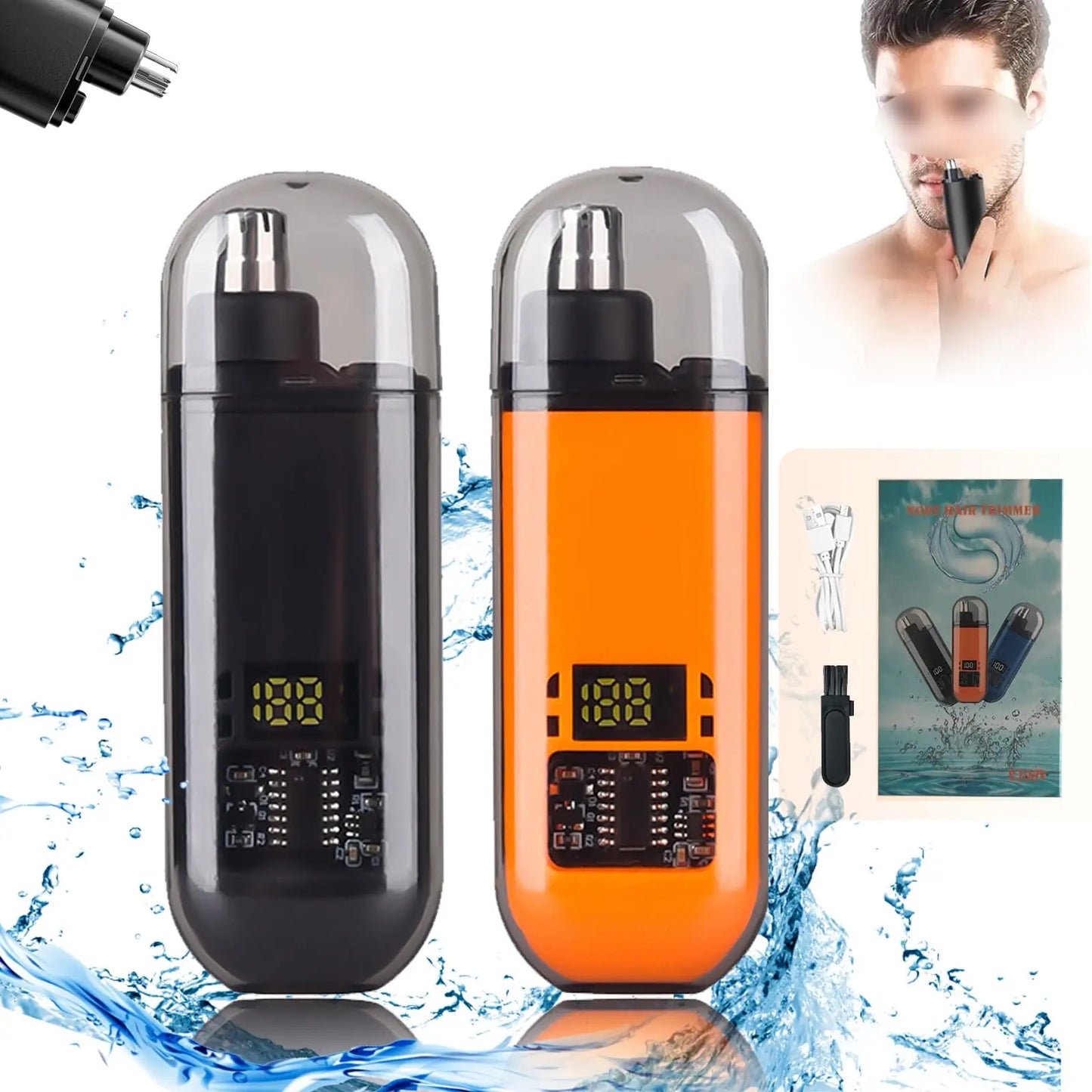 Suitable for men, USB charging nose and ear hair trimmer portable