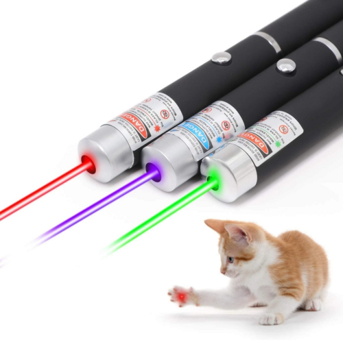 3 Packs Laser Pointer Pen Green Blue Red Light Visible Beam