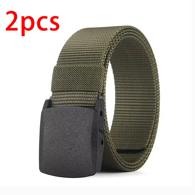 Men's and Women Belt Outdoor Casual Canvas Belt Metal
